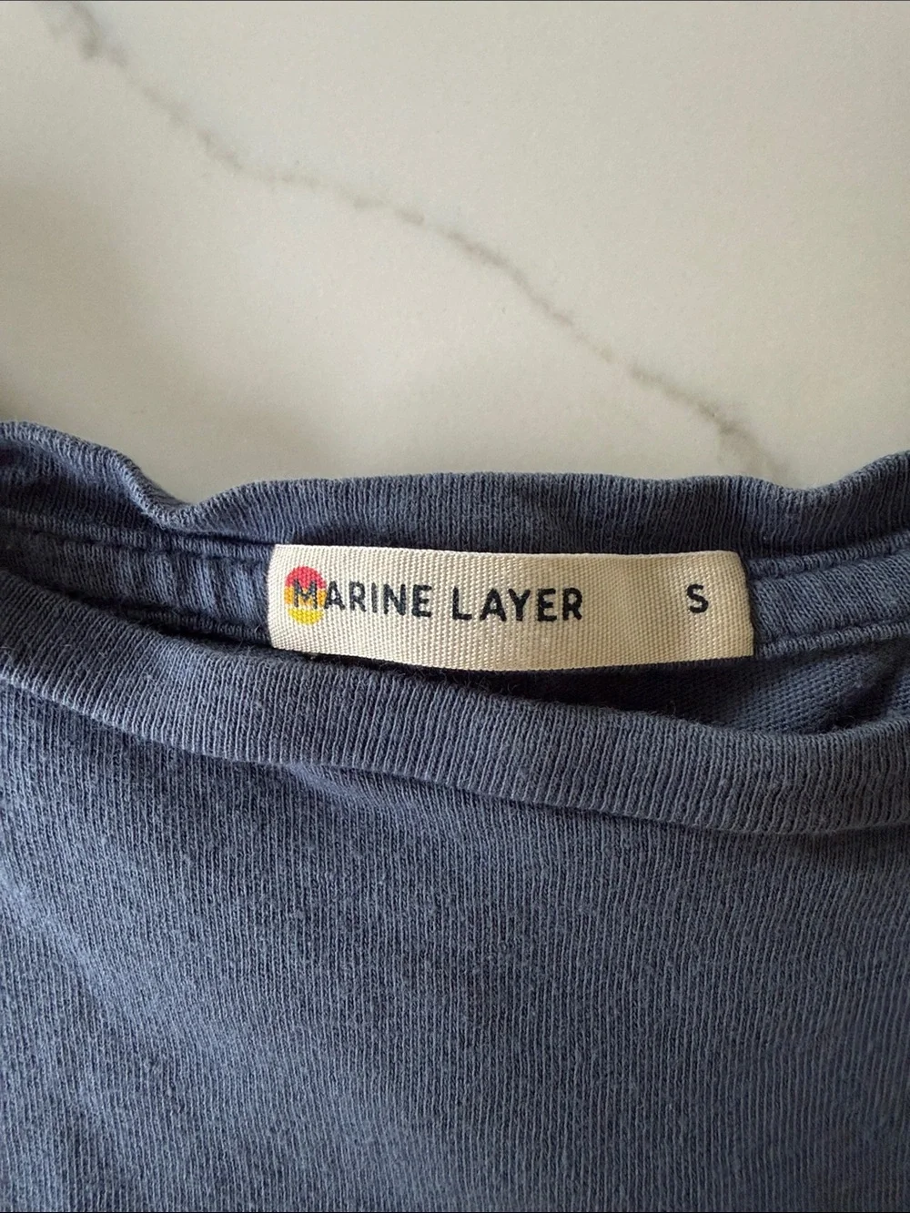 MARINE LAYER basic tee size S blue shortsleeve